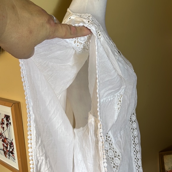 BLUE ISLAND Size XL Swim Coverup Ethereal Embroidered V-Neck Gauzy Lightwgt NEW - Picture 8 of 16